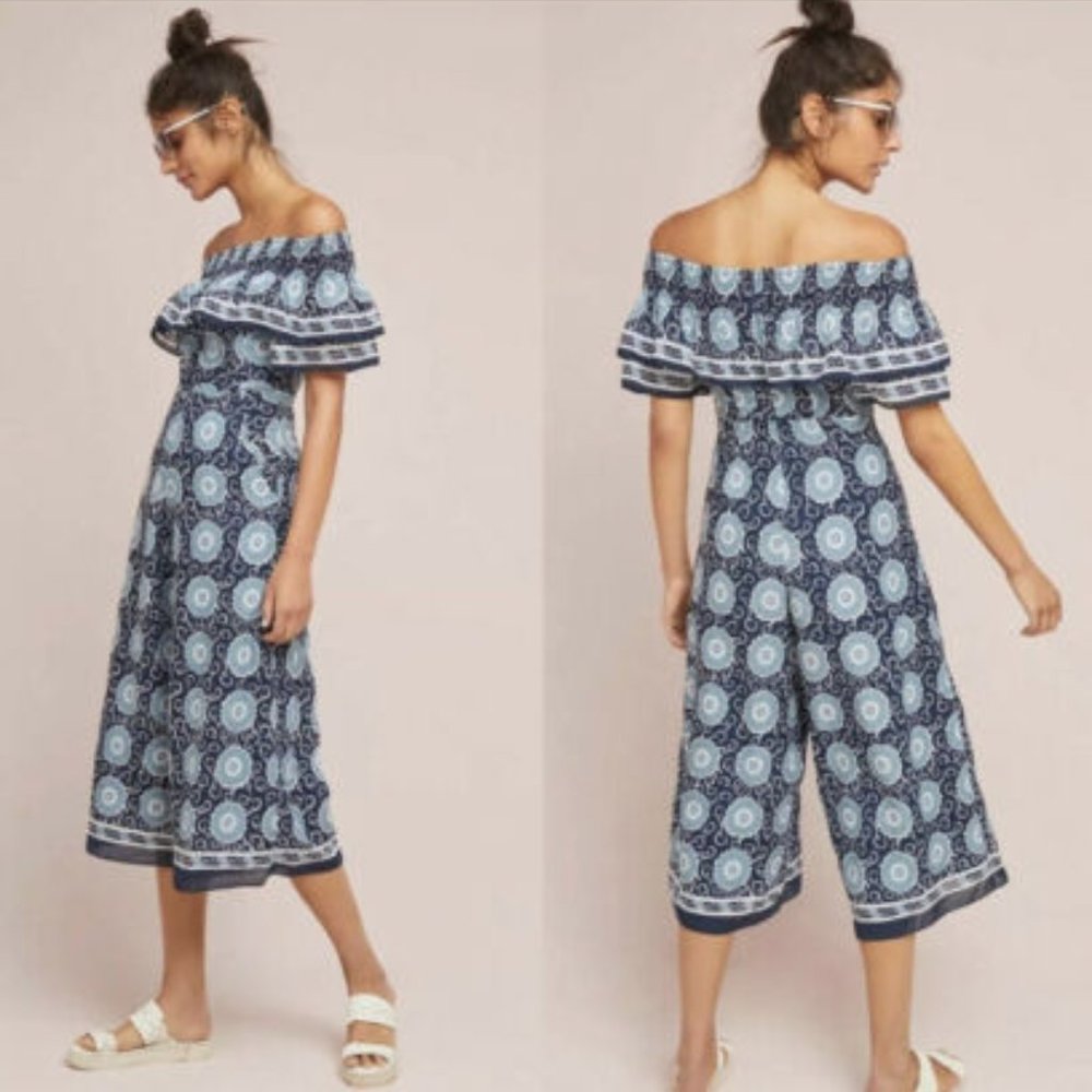 Anthropologie • Kopal Blue Suzani Printed Jumpsuit